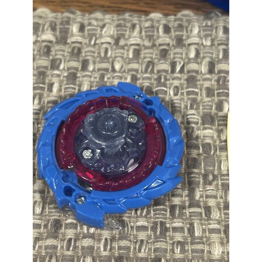Beyblade Lot And 2 Launchers 2 Rip Cords 4 Blades Stickers Blue Tray Takara Tony